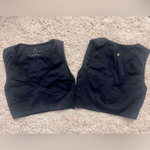 TWO Spiritual Gangster Black Ribbed Tank/Sports Bra